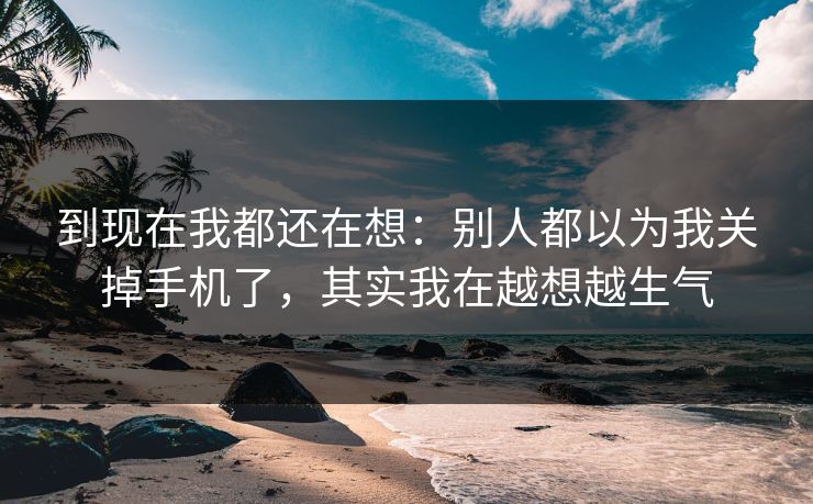 到现在我都还在想：别人都以为我关掉手机了，其实我在越想越生气